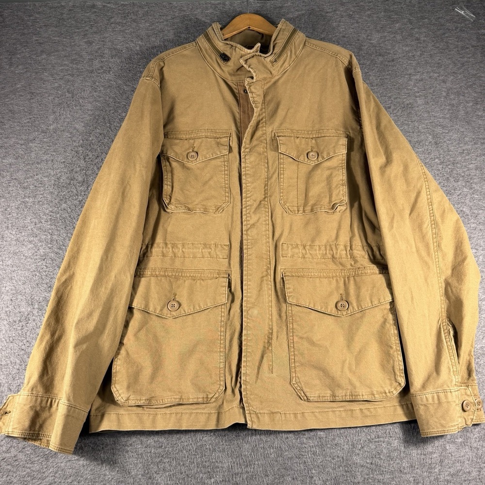 Old Navy M65 Military Field Jacket Mens L Kahki Hooded Utility Chore Coat